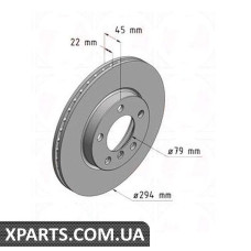 Тормозной диск 294x22  ZIMMERMANN 150348520 (аналог BMW 34119804828 для  BMW, MINI COUNTRYMAN)