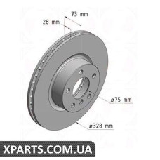 Тормозной диск передний 328x28  ZIMMERMANN 150349420 (аналог BMW 34106787490 для  BMW, MINI 3 F25 2.0i--3.0D 10 Coat Z)