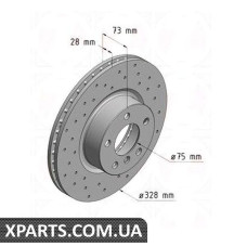 Тормозной диск 328x28  ZIMMERMANN 150349452 (аналог BMW 34106787490 для  BMW, MINI X3 F25)