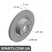 Гальмівний диск Coat Z 330x20 ZIMMERMANN 150349520 (аналог BMW 34206790362)