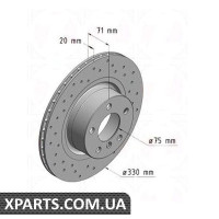 Диск гальмівний 330x20 ZIMMERMANN 150349552 (аналог BMW 34206790362 для BMW, MINI X3 F25)