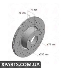 Тормозной диск 330x20  ZIMMERMANN 150349552 (аналог BMW 34206790362 для  BMW, MINI X3 F25)