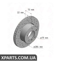 Гальмівний диск 284x22 ZIMMERMANN 150349652 (аналог BMW 34116792215 для BMW, MINI 1 F20)
