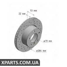 Тормозной диск 284x22  ZIMMERMANN 150349652 (аналог BMW 34116792215 для  BMW, MINI 1 F20)