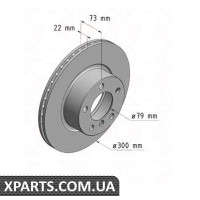Гальмівний диск 300x22 ZIMMERMANN 150349720 (аналог BMW 34116792217 для BMW, MINI 1 F20)