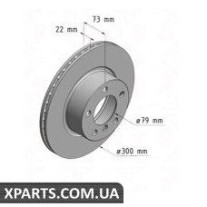 Тормозной диск 300x22  ZIMMERMANN 150349720 (аналог BMW 34116792217 для  BMW, MINI 1 F20)