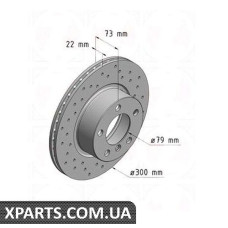 Тормозной диск 300x22  ZIMMERMANN 150349752 (аналог BMW 34116792217 для  BMW, MINI 1 F20)