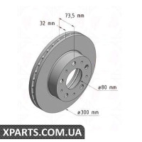 Гальмівний диск ZIMMERMANN 180303020 (аналог FIAT 51957509)