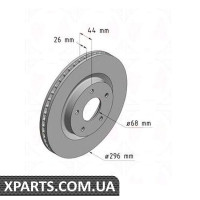 Гальмівний диск 296x26 ZIMMERMANN 200251820 (аналог NISSAN 40206JD00A для NISSAN, INFINITI QASHQAI)