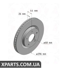 Тормозной диск 296x26  ZIMMERMANN 200251820 (аналог NISSAN 40206JD00A для  NISSAN, INFINITI QASHQAI)