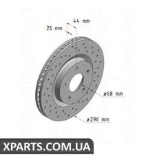 Тормозной диск 296x26  ZIMMERMANN 200251852 (аналог NISSAN 40206JD00A для  NISSAN, INFINITI QASHQAI)