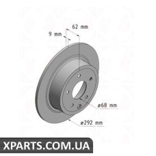 Гальмівний диск 292x9 ZIMMERMANN 200251920 (аналог NISSAN 43206JD00A)