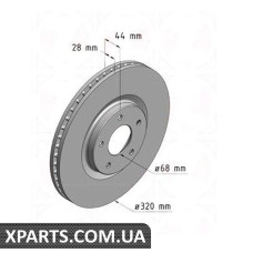 Тормозной диск 320x28 ZIMMERMANN 200252220 (аналог NISSAN 40206ET01A)