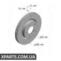Гальмівний диск 280x24 ZIMMERMANN 200252620 (аналог NISSAN 402061KA3A)