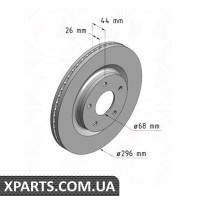 Гальмівний диск 296x26 ZIMMERMANN 200252720 (аналог NISSAN 402061KC1B для NISSAN, INFINITI JUKE)