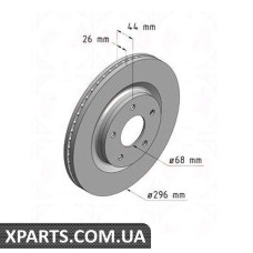 Гальмівний диск 296x26 ZIMMERMANN 200252720 (аналог NISSAN 402061KC1B для NISSAN, INFINITI JUKE)