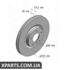 Тормозной диск 320x28 ZIMMERMANN 200252820 (аналог NISSAN 40206CA010)