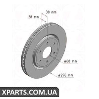 Гальмівний диск 296x28 ZIMMERMANN 200253020 (аналог NISSAN 40206EB300 для NISSAN, INFINITI NAVARA)