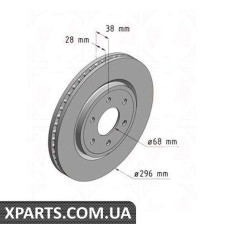 Тормозной диск 296x28  ZIMMERMANN 200253020 (аналог NISSAN 40206EB300 для  NISSAN, INFINITI NAVARA)