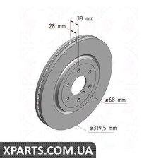 Тормозной диск 320x28  ZIMMERMANN 200253120 (аналог NISSAN 402065X00A для  NISSAN, INFINITI NAVARA)