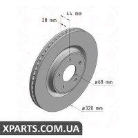 Гальмівний диск ZIMMERMANN 200253320 (аналог NISSAN 402064CE0A для NISSAN, INFINITI X-TRAIL)