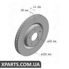 Тормозной диск   ZIMMERMANN 200253320 (аналог NISSAN 402064CE0A для  NISSAN, INFINITI X-TRAIL)