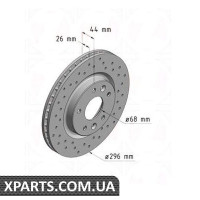 Гальмівний диск 296x26 ZIMMERMANN 200253452 (аналог NISSAN 402064EA0B для NISSAN, INFINITI QASHQAI)