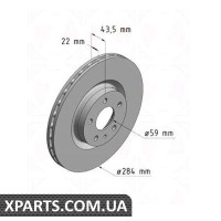 Гальмівний диск ZIMMERMANN 230231220 (аналог FIAT 51937217 для FIAT 500L)