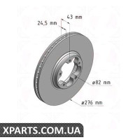 Гальмівний диск 276x24 ZIMMERMANN 250134820 (аналог FORD 4041427 для FORD TRANSIT 00-06)