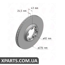 Тормозной диск 276x24  ZIMMERMANN 250134820 (аналог FORD 4041427 для  FORD TRANSIT 00-06)