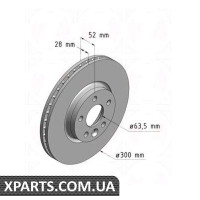 Гальмівний диск 300x28 ZIMMERMANN 250136020 (аналог FORD 1500158 для FORD S-MAX)