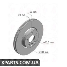 Тормозной диск 300x28  ZIMMERMANN 250136020 (аналог FORD 1500158 для  FORD S-MAX)