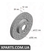 Гальмівний диск 300x28 ZIMMERMANN 250136052 (аналог FORD 1500158 для FORD MONDEO)