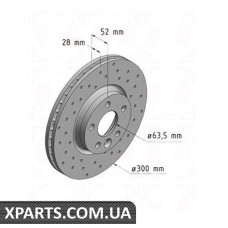 Тормозной диск 300x28  ZIMMERMANN 250136052 (аналог FORD 1500158 для  FORD MONDEO)