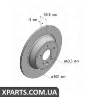 Гальмівний диск 302x11 ZIMMERMANN 250136120 (аналог FORD 1379931)