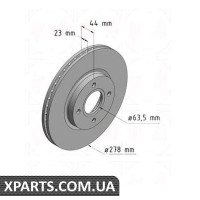 Гальмівний диск Coat Z 278x23 ZIMMERMANN 250136220 (аналог FORD 1751584)