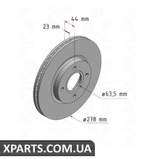 Тормозной диск Coat Z 278x23 ZIMMERMANN 250136220 (аналог FORD 1751584)