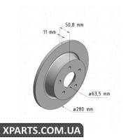 Гальмівний диск 280x11 ZIMMERMANN 250136420 (аналог FORD 1683383)