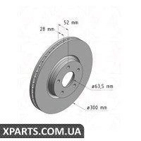 Гальмівний диск передній 300x28 ZIMMERMANN 250136520 (аналог FORD 1500159 для FORD Mondeo c 2007р 30)