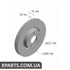Гальмівний диск передній 300x28 ZIMMERMANN 250136520 (аналог FORD 1500159 для FORD Mondeo c 2007р 30)