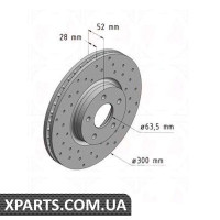 Гальмівний диск 300x28 ZIMMERMANN 250136552 (аналог FORD 1500159 для FORD MONDEO)