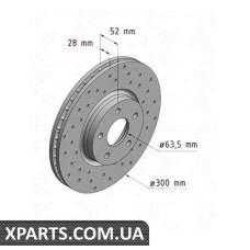 Гальмівний диск 300x28 ZIMMERMANN 250136552 (аналог FORD 1500159 для FORD MONDEO)