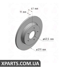 Гальмівний диск 271x11 ZIMMERMANN 250136620 (аналог FORD 1704765 для FORD Focus 10-20 11-)