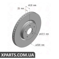 Гальмівний диск 320x25 ZIMMERMANN 250137220 (аналог FORD 1770767)
