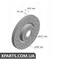 Гальмівний диск 320x25 ZIMMERMANN 250137252 (аналог FORD 1770767 для FORD KUGA)