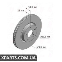 Гальмівний диск 300x28 ZIMMERMANN 250137520 (аналог FORD 5202199 для FORD MONDEO)