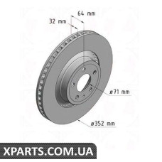 Гальмівний диск ZIMMERMANN 250138620 (аналог FORD 1915620 для FORD MUSTANG)