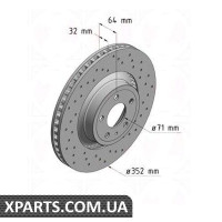 Гальмівний диск ZIMMERMANN 250138652 (аналог FORD 1915620 для FORD MUSTANG)