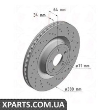 Гальмівний диск ZIMMERMANN 250138752 (аналог FORD 2032486)