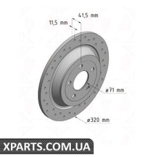 Тормозной диск ZIMMERMANN 250138952 (аналог FORD 5356332)